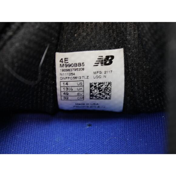 New Balance 990v5 Mens 14 4E Wide Black Made USA Running Walking Sneakers main image 5